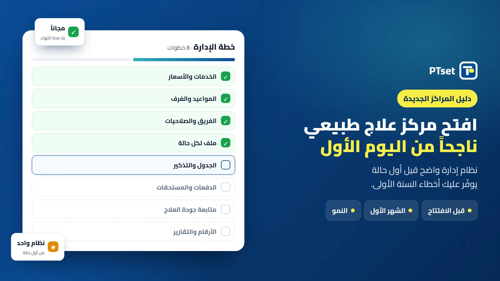 خطة إدارة مركز علاج طبيعي جديد من اليوم الأول في 8 خطوات